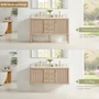Altair Blaise 54" Free Standing or Wall Mounted Double Basin Vanity Set with Cabinet and Engineered Stone Vanity Top