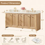 Altair Milner 72" Free Standing Double Basin Vanity Set with Cabinet and Engineered Stone Vanity Top