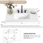 Altair Ceres 37" Engineered Stone Vanity Top with Backsplash