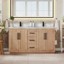 Altair Floral 60" Free Standing Double Basin Vanity Set with Cabinet and Quartz Vanity Top