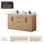 Altair Floral 60" Free Standing Double Basin Vanity Set with Cabinet and Quartz Vanity Top