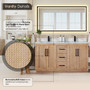Altair Floral 60" Free Standing Double Basin Vanity Set with Cabinet and Quartz Vanity Top