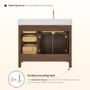 Altair Cerrito 42" Free Standing Single Basin Vanity Set with Cabinet and Engineered Stone Vanity Top