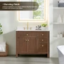 Altair Cerrito 42" Free Standing Single Basin Vanity Set with Cabinet and Engineered Stone Vanity Top