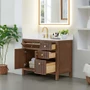 Altair Cerrito 42" Free Standing Single Basin Vanity Set with Cabinet and Engineered Stone Vanity Top