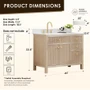 Altair Cerrito 42" Free Standing Single Basin Vanity Set with Cabinet and Engineered Stone Vanity Top