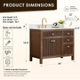 Altair Cerrito 42" Free Standing Single Basin Vanity Set with Cabinet and Engineered Stone Vanity Top