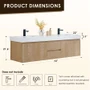 Altair Siena 72" Wall Mounted Double Basin Vanity Set with Cabinet and Engineered Stone Vanity Top