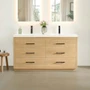 Altair Sigrid 60" Free Standing Double Basin Vanity Set with Cabinet and Engineered Stone Vanity Top