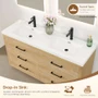 Altair Sigrid 60" Free Standing Double Basin Vanity Set with Cabinet and Engineered Stone Vanity Top