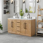 Altair Bellavia 60" Free Standing Double Basin Vanity Set with Cabinet and Engineered Stone Vanity Top