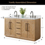 Altair Bellavia 60" Free Standing Double Basin Vanity Set with Cabinet and Engineered Stone Vanity Top