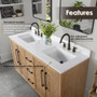 Altair Bellavia 60" Free Standing Double Basin Vanity Set with Cabinet and Engineered Stone Vanity Top