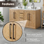 Altair Bellavia 60" Free Standing Double Basin Vanity Set with Cabinet and Engineered Stone Vanity Top