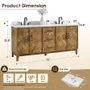Altair Clara 72" Free Standing Double Basin Vanity Set with Cabinet and Quartz Vanity Top