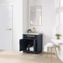 Altair Gavino 30" Free Standing Single Basin Vanity Set with Cabinet, Engineered Stone Vanity Top, and Framed Mirror