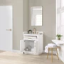 Altair Gavino 30" Free Standing Single Basin Vanity Set with Cabinet, Engineered Stone Vanity Top, and Framed Mirror
