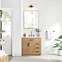 Altair Gavino 36" Free Standing Single Basin Vanity Set with Cabinet, Stone Composite Vanity Top, and Framed Mirror