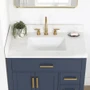 Altair Gavino 36" Free Standing Single Basin Vanity Set with Cabinet, Stone Composite Vanity Top, and Framed Mirror