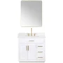 Altair Gavino 36" Free Standing Single Basin Vanity Set with Cabinet, Stone Composite Vanity Top, and Framed Mirror