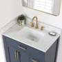 Altair Gavino 36" Free Standing Single Basin Vanity Set with Cabinet, Stone Composite Vanity Top, and Framed Mirror