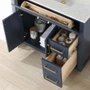 Altair Gavino 36" Free Standing Single Basin Vanity Set with Cabinet, Stone Composite Vanity Top, and Framed Mirror