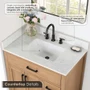 Altair Gavino 36" Free Standing Single Basin Vanity Set with Cabinet, Stone Composite Vanity Top, and Framed Mirror
