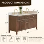 Altair Cerrito 60" Free Standing Double Basin Vanity Set with Cabinet and Engineered Stone Vanity Top
