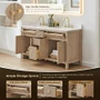 Altair Cerrito 60" Free Standing Double Basin Vanity Set with Cabinet and Engineered Stone Vanity Top
