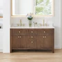 Altair Cerrito 60" Free Standing Double Basin Vanity Set with Cabinet and Engineered Stone Vanity Top