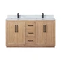 Altair Cicero 60" Free Standing Double Basin Vanity Set with Cabinet and Engineered Stone Vanity Top
