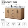 Altair Cicero 60" Free Standing Double Basin Vanity Set with Cabinet and Engineered Stone Vanity Top