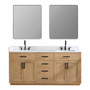 Altair Gavino 72" Free Standing Double Basin Vanity Set with Cabinet, Stone Composite Vanity Top, and Framed Mirror