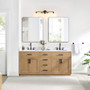Altair Gavino 72" Free Standing Double Basin Vanity Set with Cabinet, Stone Composite Vanity Top, and Framed Mirror