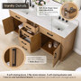 Altair Gavino 72" Free Standing Double Basin Vanity Set with Cabinet, Stone Composite Vanity Top, and Framed Mirror