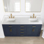Altair Gavino 72" Free Standing Double Basin Vanity Set with Cabinet, Stone Composite Vanity Top, and Framed Mirror