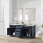 Altair Gavino 72" Free Standing Double Basin Vanity Set with Cabinet, Stone Composite Vanity Top, and Framed Mirror