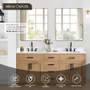 Altair Gavino 72" Free Standing Double Basin Vanity Set with Cabinet, Stone Composite Vanity Top, and Framed Mirror