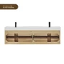 Altair Livia 72" Wall Mounted Double Basin Vanity Set with Cabinet and Engineered Stone Vanity Top