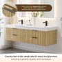 Altair Livia 72" Wall Mounted Double Basin Vanity Set with Cabinet and Engineered Stone Vanity Top