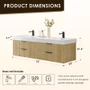 Altair Livia 72" Wall Mounted Double Basin Vanity Set with Cabinet and Engineered Stone Vanity Top