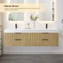 Altair Livia 72" Wall Mounted Double Basin Vanity Set with Cabinet and Engineered Stone Vanity Top