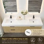 Altair Livia 72" Wall Mounted Double Basin Vanity Set with Cabinet and Engineered Stone Vanity Top