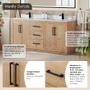 Altair Floral 72" Free Standing Double Basin Vanity Set with Cabinet and Quartz Vanity Top