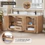 Altair Floral 72" Free Standing Double Basin Vanity Set with Cabinet and Quartz Vanity Top