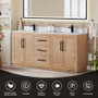 Altair Floral 72" Free Standing Double Basin Vanity Set with Cabinet and Quartz Vanity Top