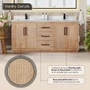 Altair Floral 72" Free Standing Double Basin Vanity Set with Cabinet and Quartz Vanity Top