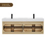 Altair Livia 60" Wall Mounted Double Basin Vanity Set with Cabinet and Engineered Stone Vanity Top