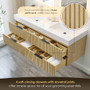 Altair Livia 60" Wall Mounted Double Basin Vanity Set with Cabinet and Engineered Stone Vanity Top