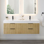 Altair Livia 60" Wall Mounted Double Basin Vanity Set with Cabinet and Engineered Stone Vanity Top